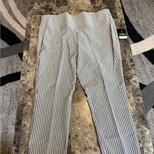 Women Worthington Striped Gray Pants with stretch band